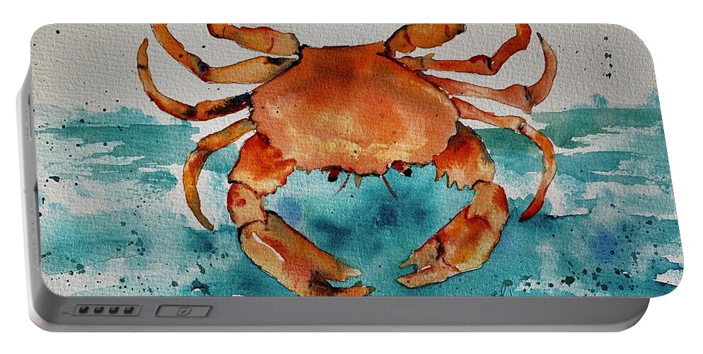  Portable Battery Charger featuring the painting Crabbie by Diane Ziemski