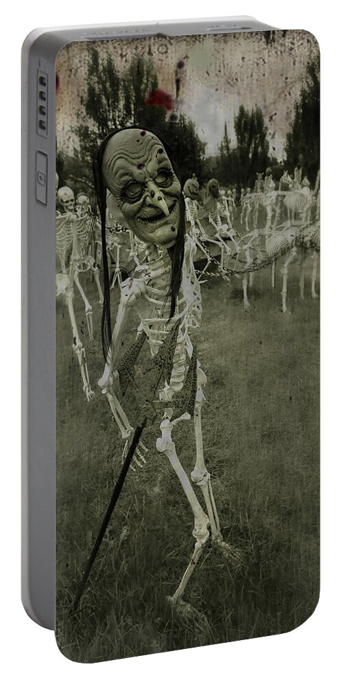 Creepy Portable Battery Charger featuring the photograph Creepy Vintage Witch by Carrie Ann Grippo-Pike