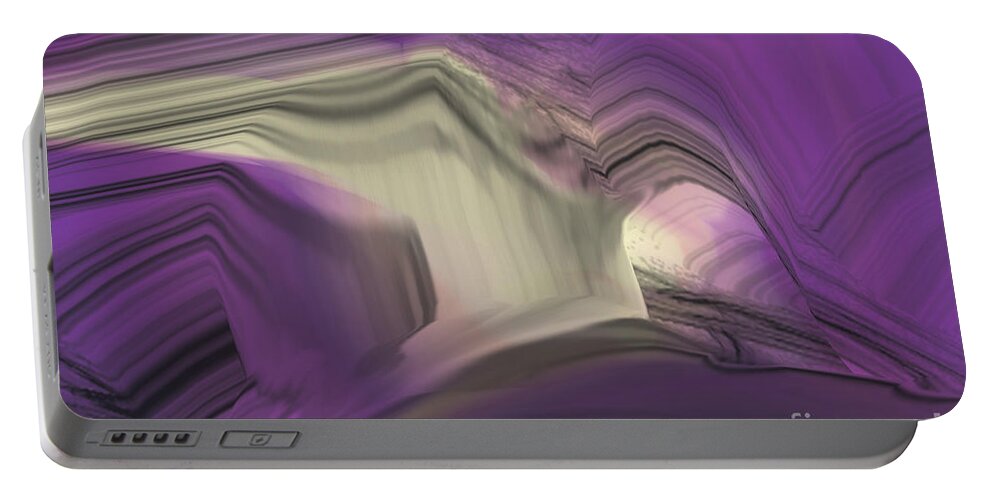 Abstract Portable Battery Charger featuring the digital art Crystal Journey by Jacqueline Shuler
