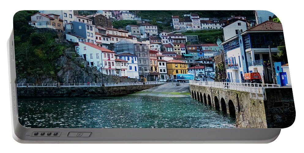 Cudillero Spain Portable Battery Charger featuring the photograph Cudillero Village by Tom Singleton