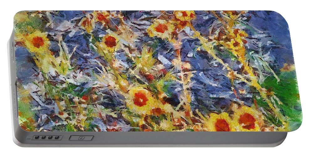 Daisies Portable Battery Charger featuring the mixed media Daisies by Christopher Reed