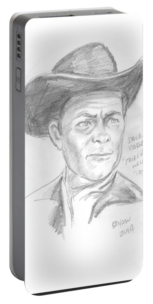 Dale Robertson Portable Battery Charger featuring the drawing Dale Robertson by Bryan Bustard