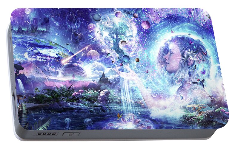 Cameron Gray Portable Battery Charger featuring the digital art Dancing Dreams by Cameron Gray