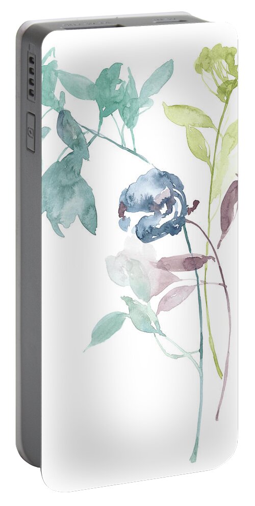Botanical & Floral+flowers+other Portable Battery Charger featuring the painting Dancing In The Light I by Jennifer Goldberger