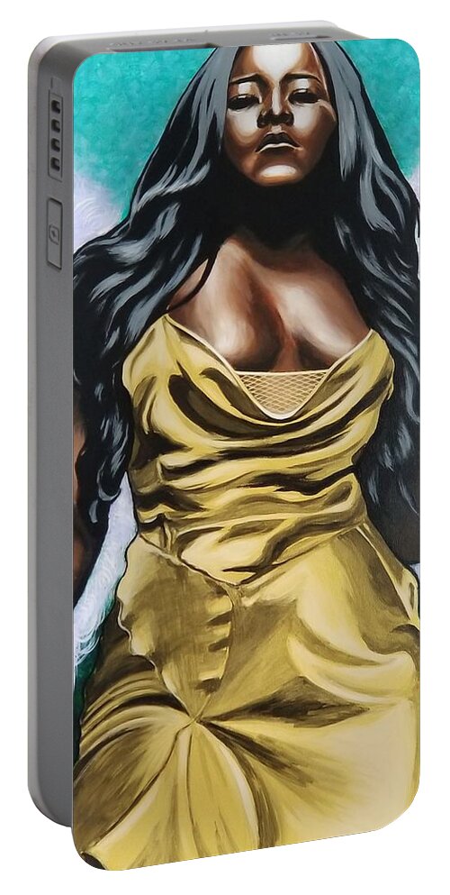  Portable Battery Charger featuring the painting Dandelion by Bryon Stewart