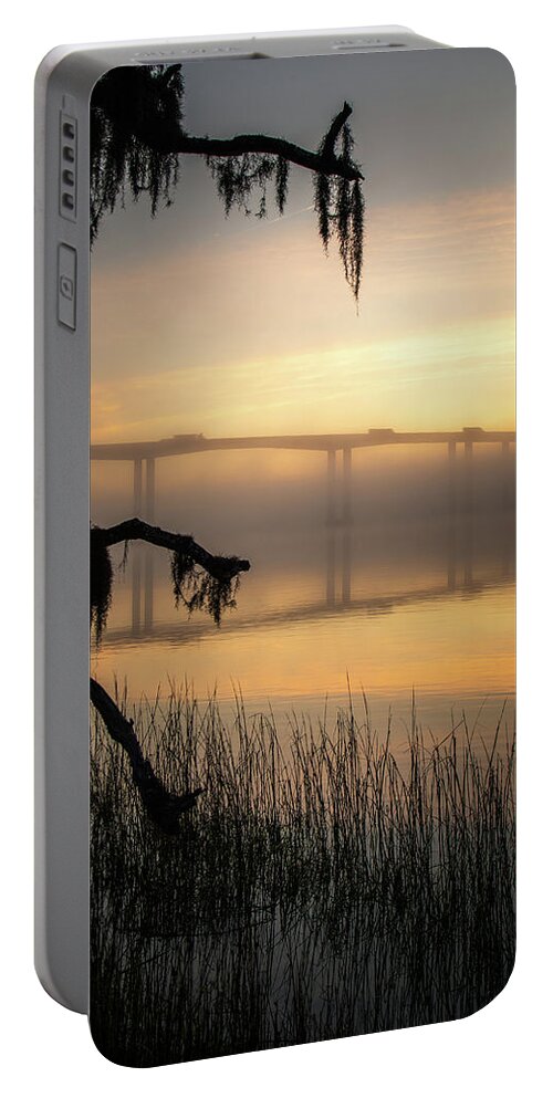Daniel Island Portable Battery Charger featuring the photograph Daniel Island Light and Fog by Donnie Whitaker