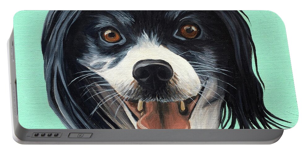 Dog Painting Portable Battery Charger featuring the painting Dante by Nathan Rhoads