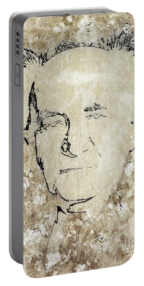 Digitally Portable Battery Charger featuring the digital art David Ben-Gurion j4 by Humorous Quotes