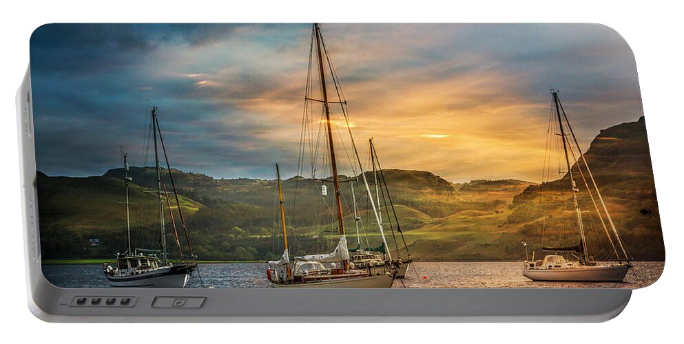 Boats Portable Battery Charger featuring the photograph Dawn Light by Debra and Dave Vanderlaan