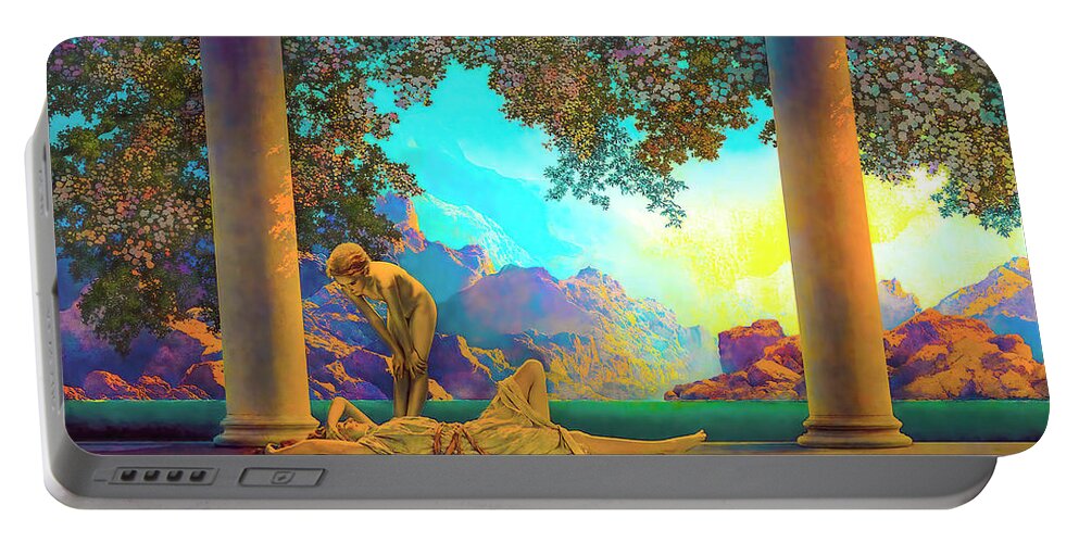 Daybreak Portable Battery Charger featuring the painting Daybreak by Maxfield Parrish