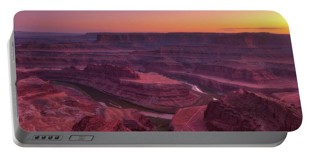 Sunset Portable Battery Charger featuring the photograph Deadhorse Glow by Darren White