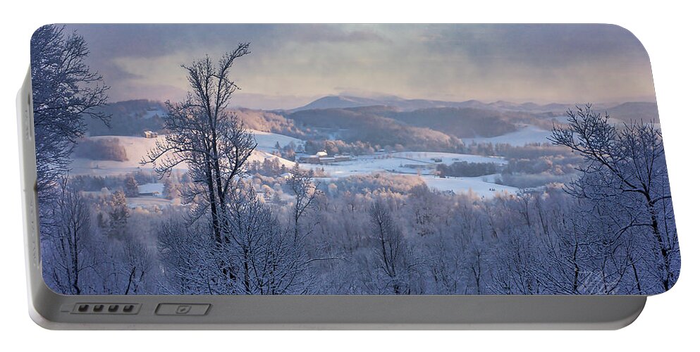 Fraser's Ridge Portable Battery Charger featuring the photograph Fraser's Ridge in Winter by Meta Gatschenberger