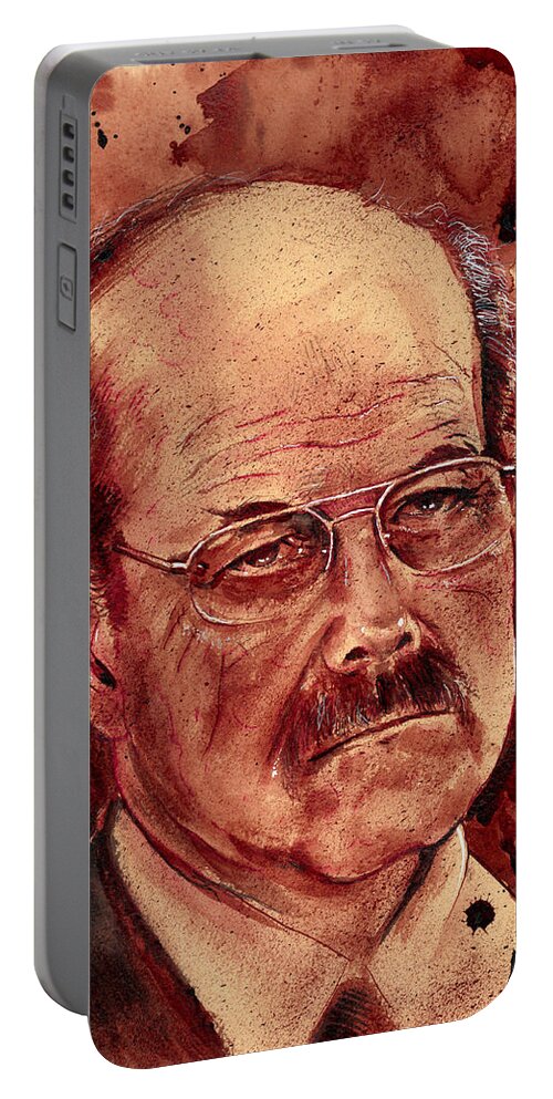 Ryan Almighty Portable Battery Charger featuring the painting DENNIS RADER BTK port dry blood by Ryan Almighty