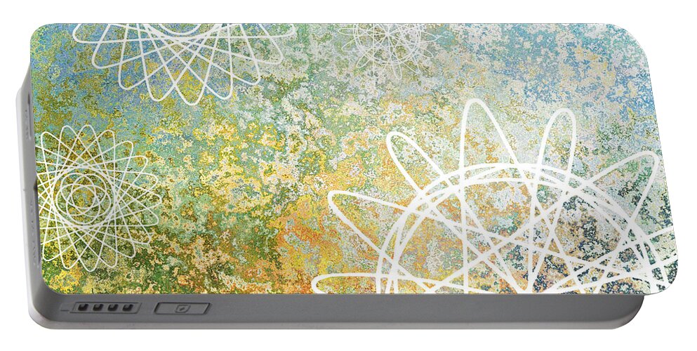 Graphic Portable Battery Charger featuring the digital art Design 135 by Lucie Dumas