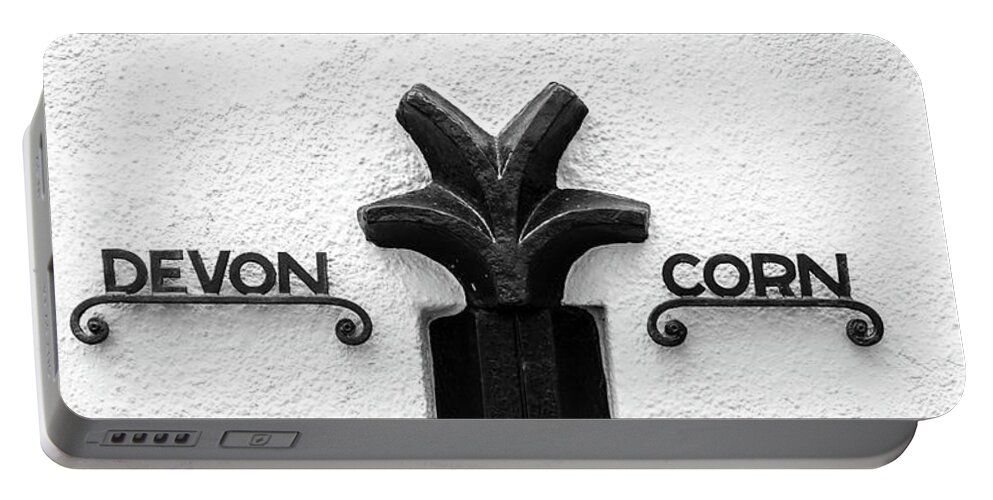 Cornwall Portable Battery Charger featuring the photograph Devon Cornwall Boundary Marker by Helen Jackson