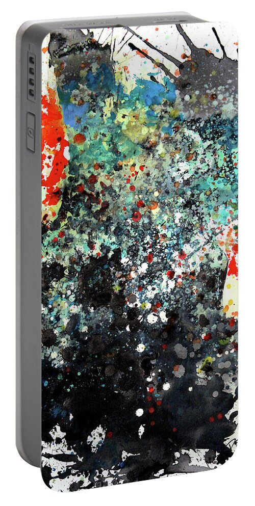 Koi Portable Battery Charger featuring the painting Diptych No.10 Right by Sumiyo Toribe