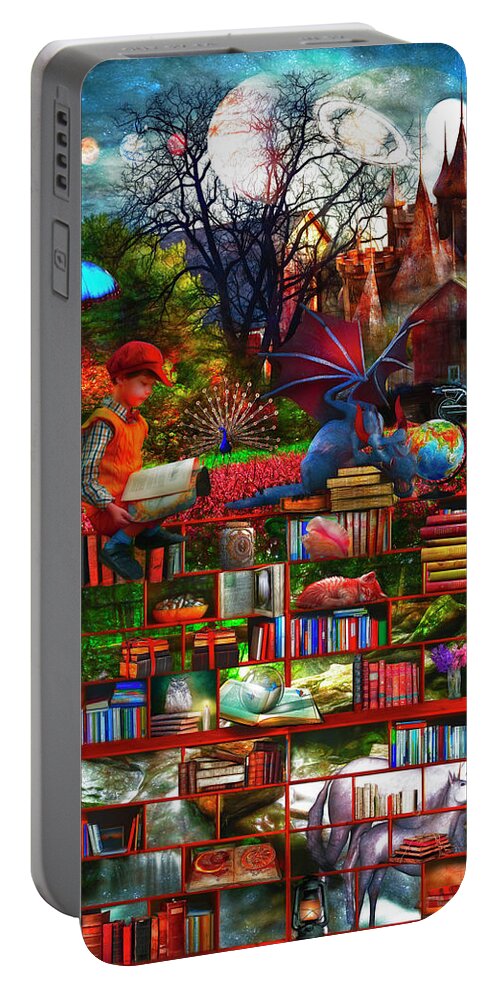 Barn Portable Battery Charger featuring the digital art Discovery Painting by Debra and Dave Vanderlaan