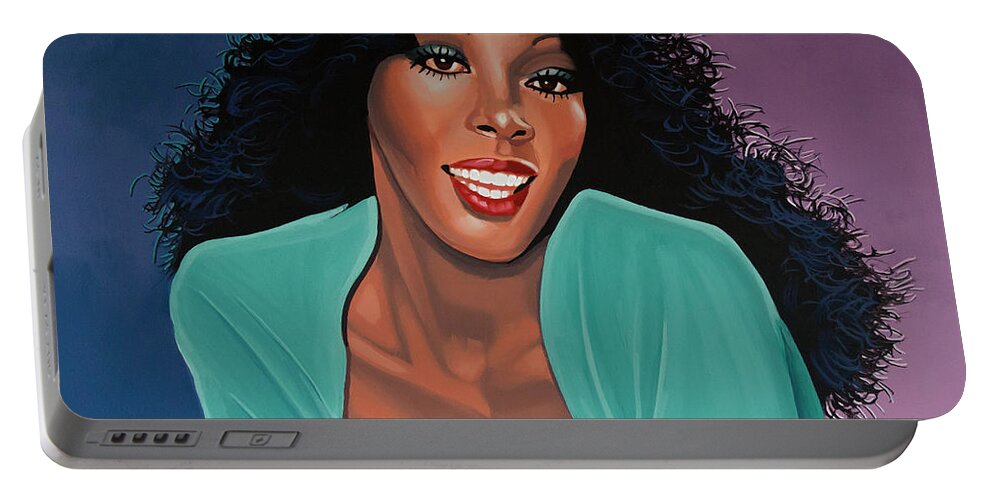Donna Summer Portable Battery Charger featuring the painting Donna Summer Painting by Paul Meijering