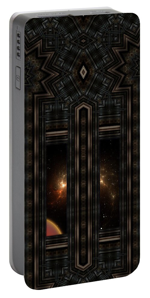Abstract Portable Battery Charger featuring the digital art Doorway To Eternity by Rolando Burbon