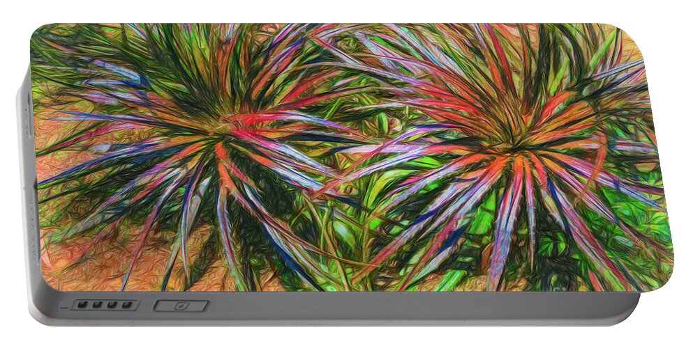 Gardens Portable Battery Charger featuring the photograph Double Rainbow Succulent by Roslyn Wilkins