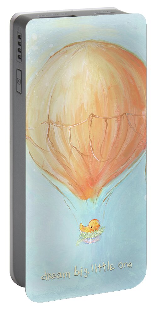 Dream Portable Battery Charger featuring the mixed media Dream Big Little One I by Diannart