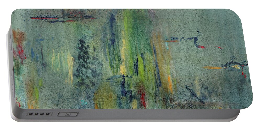Abstract Portable Battery Charger featuring the painting Dreaming #1 by Karen Fleschler