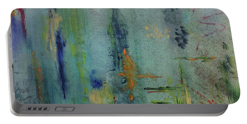 Abstract Portable Battery Charger featuring the painting Dreaming #3 by Karen Fleschler