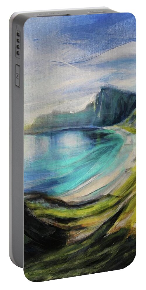 Acrylic Portable Battery Charger featuring the painting Dreams In Hidden Places by Tracy Male