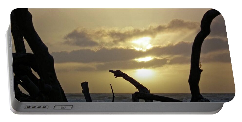 Sky Portable Battery Charger featuring the photograph Driftwood sunset by Martin Smith