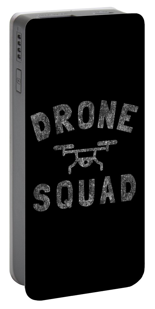 Funny Portable Battery Charger featuring the digital art Drone Squad Retro by Flippin Sweet Gear