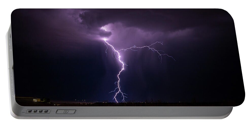Sunset Portable Battery Charger featuring the photograph Dual Colored by Aaron Burrows