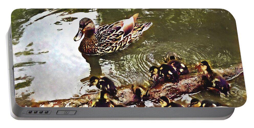 Duck Portable Battery Charger featuring the photograph Duck Family by Susan Savad