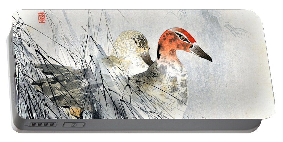 Hotei Portable Battery Charger featuring the painting Ducks by Hotei