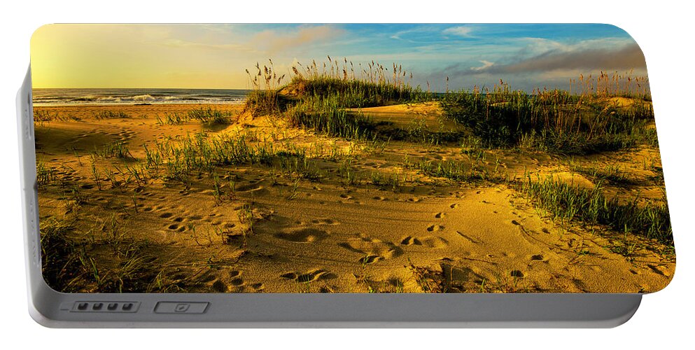 Southern Outer Banks Portable Battery Charger featuring the photograph Dune Shadows by John Harding