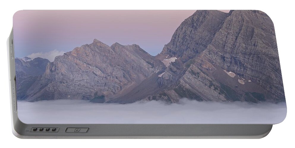 Gavarnie Portable Battery Charger featuring the photograph Dusk above Gavarnie by Stephen Taylor