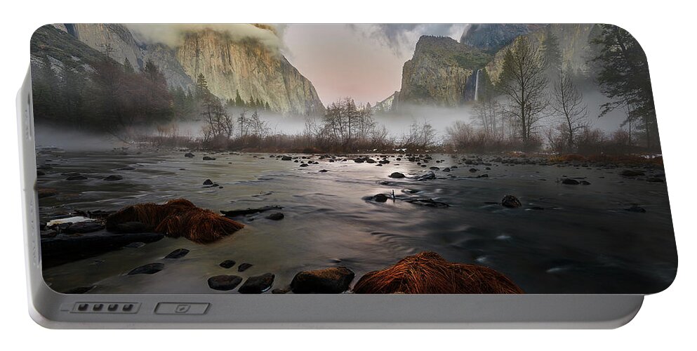 Forest Portable Battery Charger featuring the photograph Dusk in Yosemite by Jon Glaser