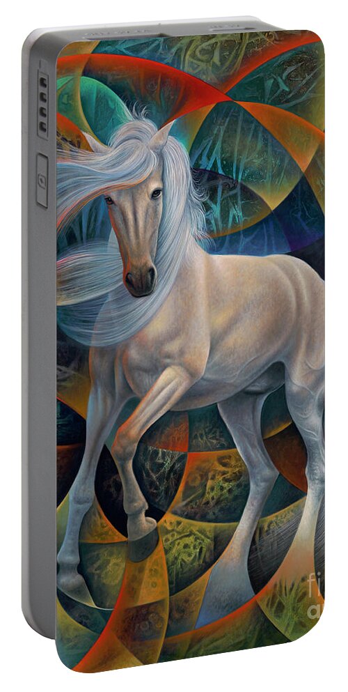 Horse Portable Battery Charger featuring the painting Dynamic Stallion by Ricardo Chavez-Mendez