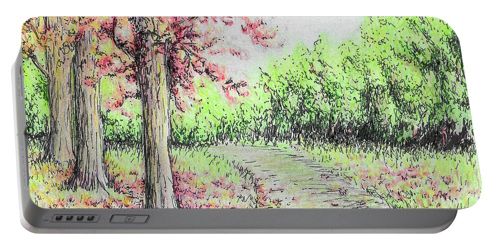Autumn Portable Battery Charger featuring the drawing Early Autumn by Sipporah Art and Illustration
