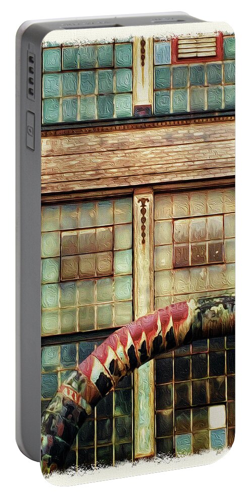 Warehouse Portable Battery Charger featuring the photograph Ediface by Peggy Dietz