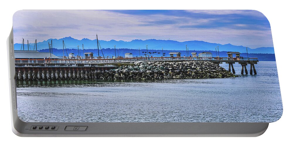 Dock Portable Battery Charger featuring the photograph Edmonds Dock by Anamar Pictures