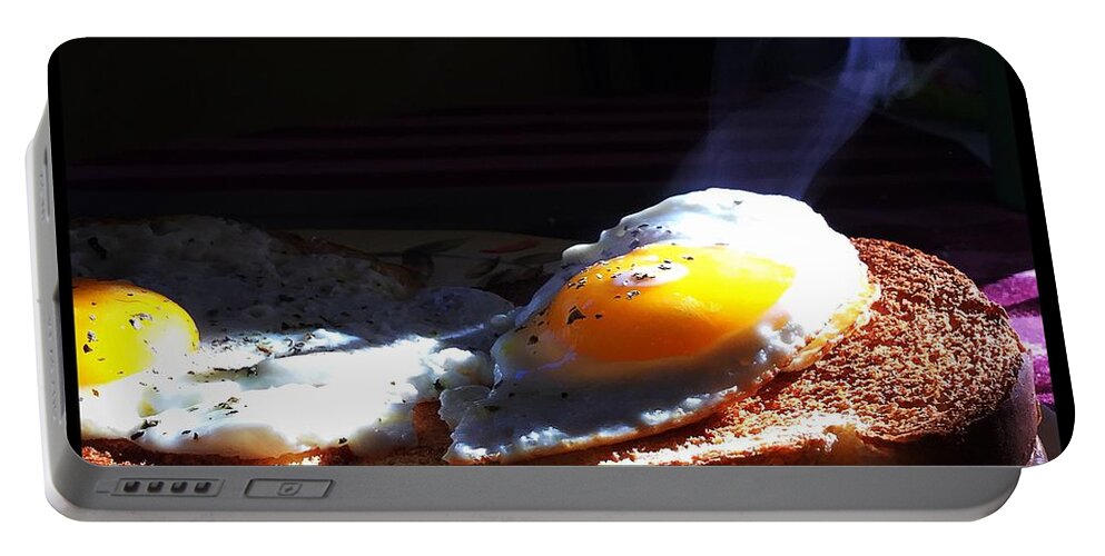 Food Portable Battery Charger featuring the photograph Eggstreamly Hot by Frank J Casella