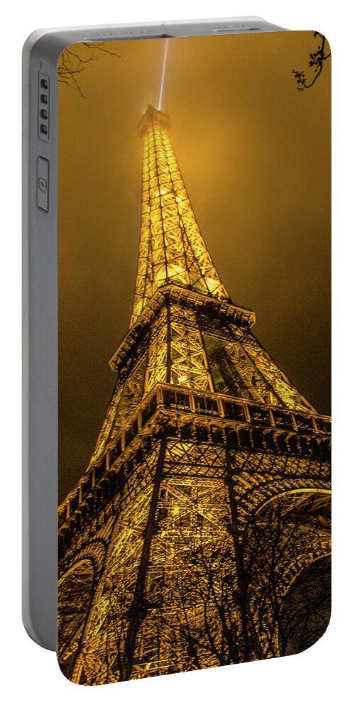 Color Portable Battery Charger featuring the photograph Eiffel Tower by Tito Slack