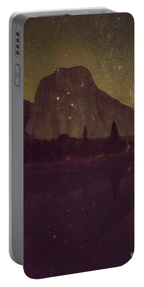 El Capitan Portable Battery Charger featuring the photograph El Capitan At Night 4 by Bill Roberts
