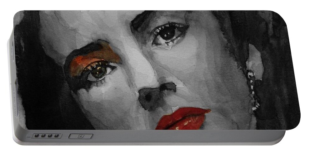 Elizabeth Taylor Portable Battery Charger featuring the painting Elizabeth Taylor by Paul Lovering