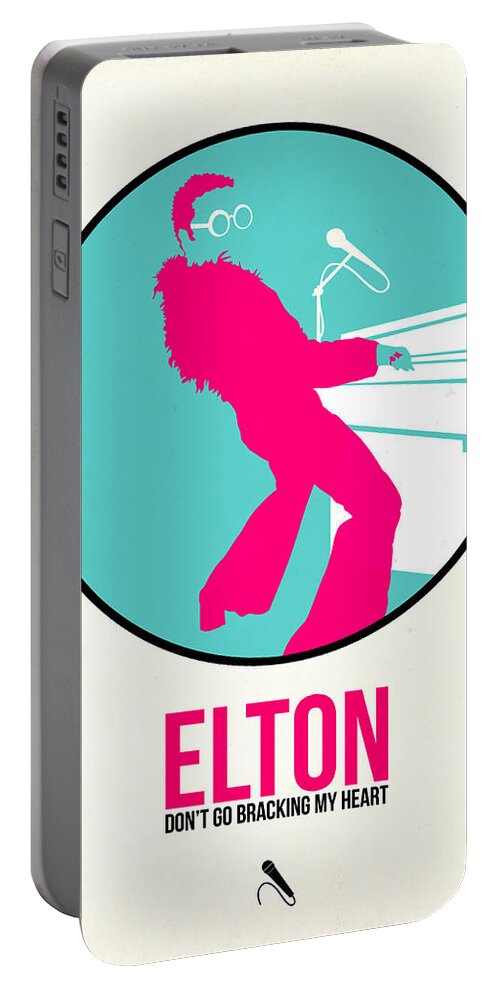 Elton John Portable Battery Charger featuring the digital art Elton Poster by Naxart Studio