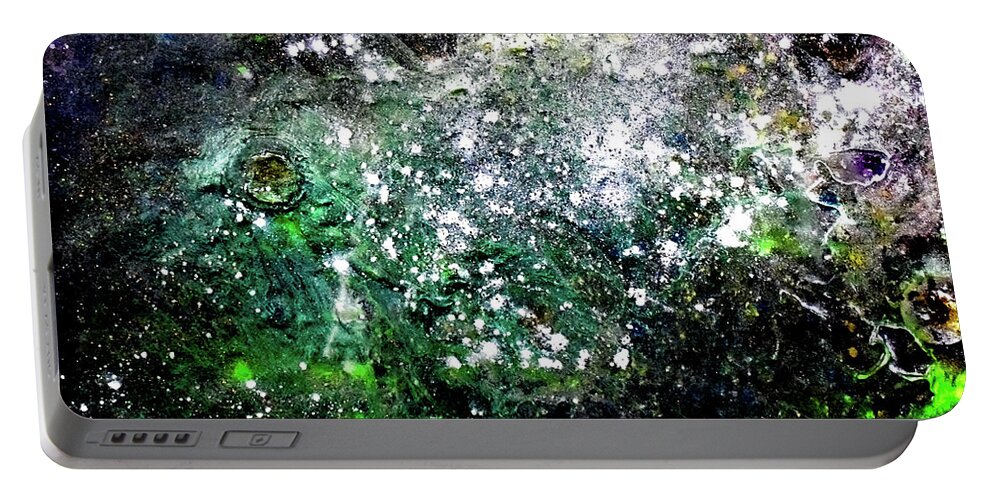 Space Portable Battery Charger featuring the photograph Emerald Nebula by Patsy Evans - Alchemist Artist