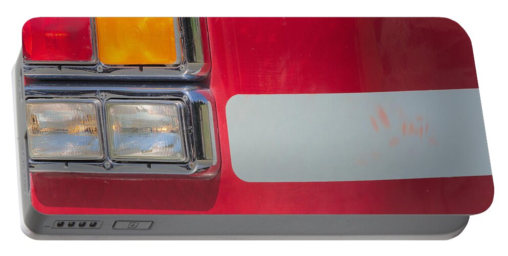 Red Emergency Vehicle Portable Battery Charger featuring the photograph Emergency Vehicle #2 by Kae Cheatham
