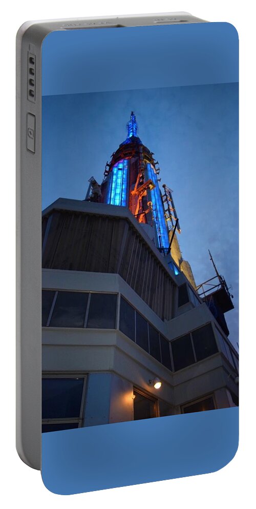 City Portable Battery Charger featuring the photograph Sunset@Skyscraper Exterior,Empire State Building,NY by Bnte Creations