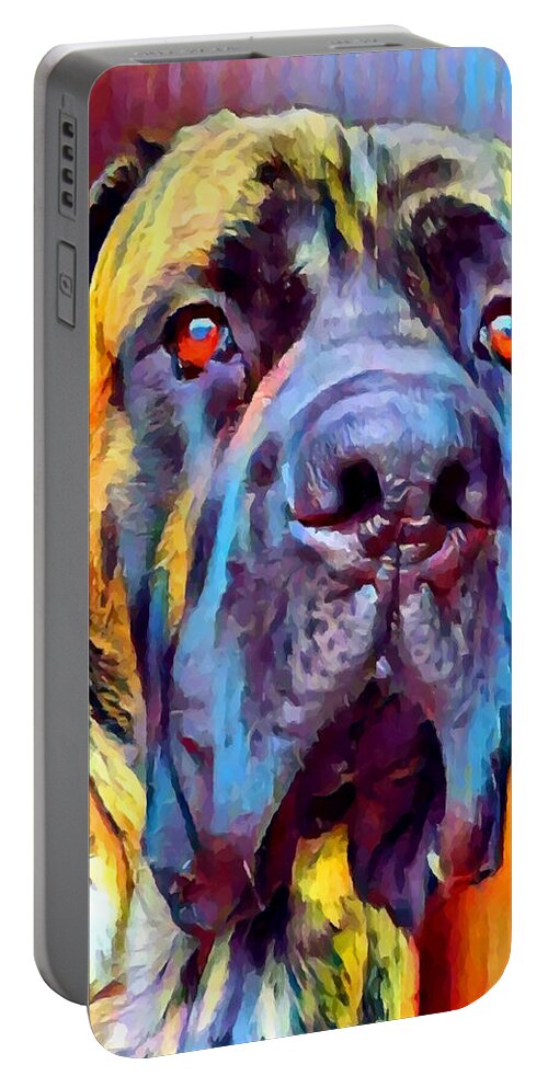 English Mastiff Portable Battery Charger featuring the painting English Mastiff 2 by Chris Butler