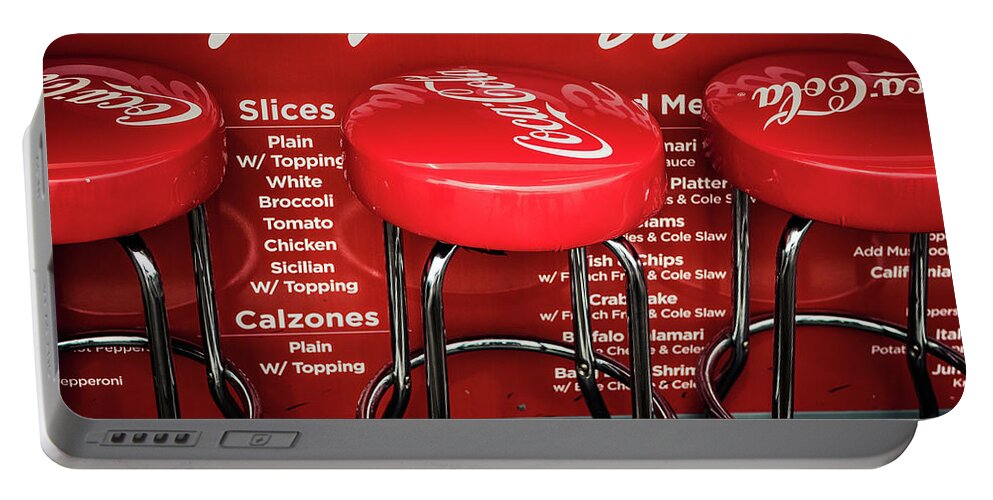 Beach Portable Battery Charger featuring the photograph Enjoy Pizza And A Coke by Steve Stanger